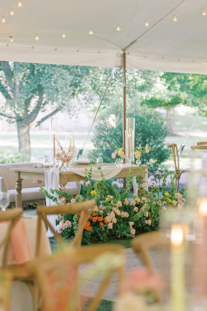 Sweetheart table at The Cypress House