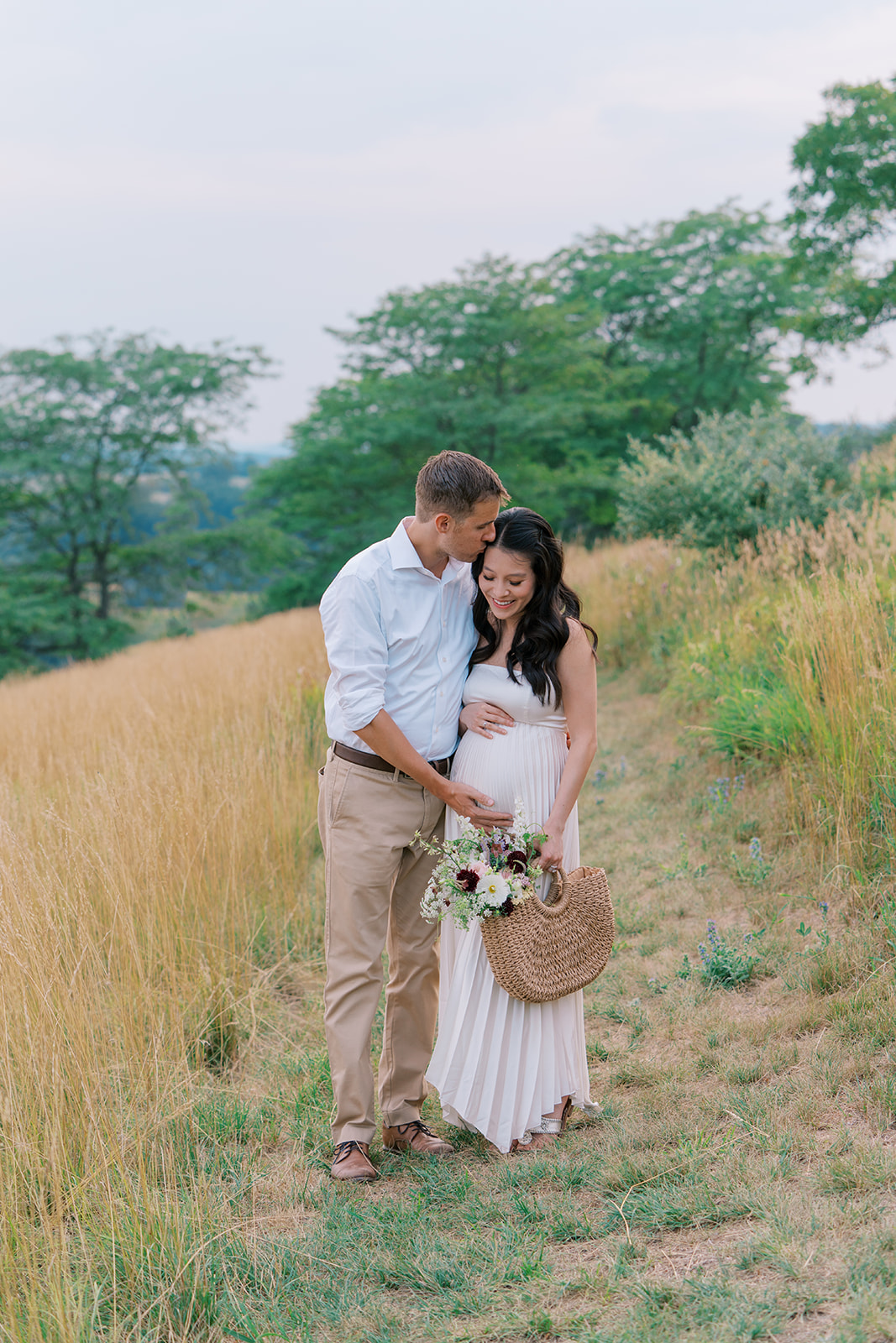 flower basket maternity session