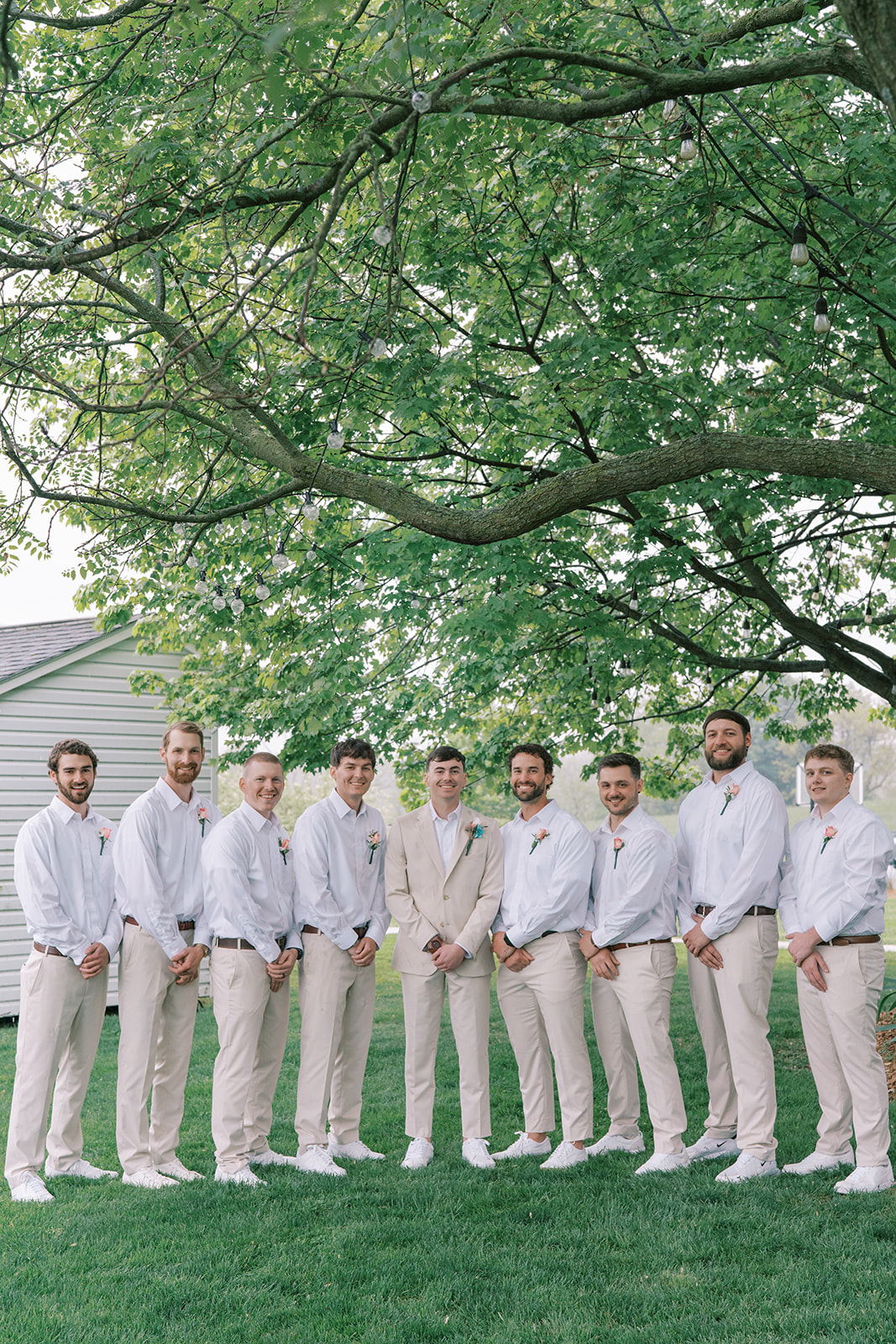 groomsmen at wind in the willows wedding venue